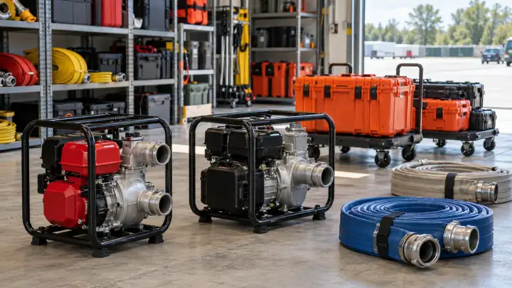 Rescue equipment packed in a field response transport case