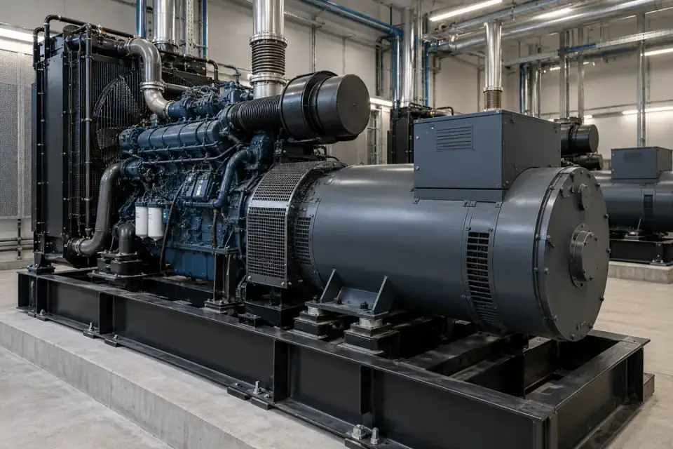 Industrial generator and alternator with accessible stationary bearing housings