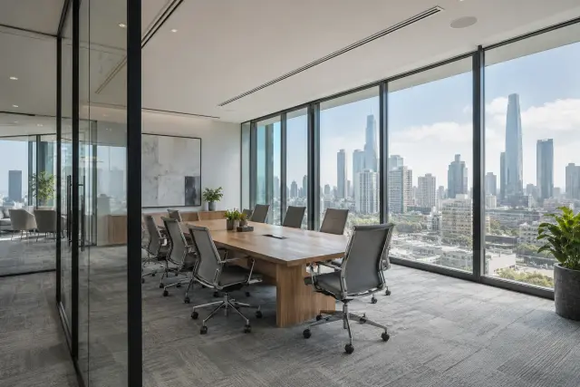 Meeting room connecting indoor air measurements with daily room use