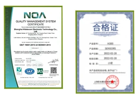 Hitelecom quality management certificates and product conformity certificate